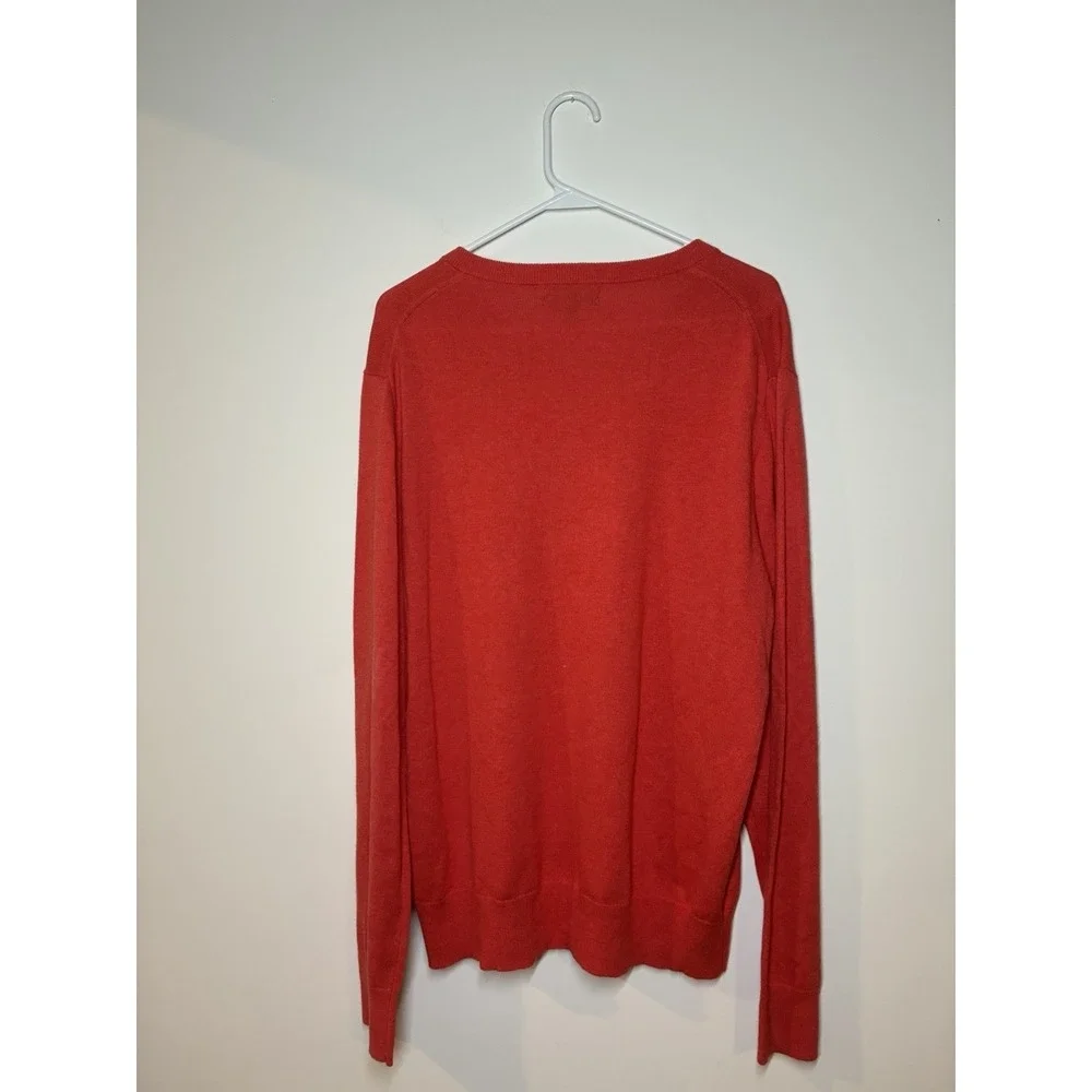 Banana Republic Cotton Cashmere Vneck Sweater Mens Large‎ Red Long Sleeve